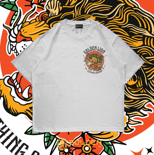 Golden Lion and Roses