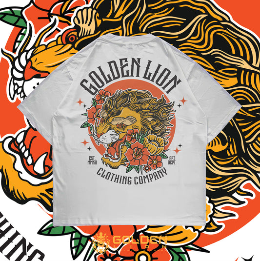 Golden Lion and Roses
